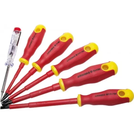 Набор STAYER "PROFI" "ELECTRO": Отвертки диэлектрические, тестер, 100-250В, Cr-V, 6шт 25145-H6_z01 купить в Надыме