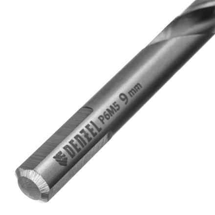 Сверло спиральное по металлу Denzel, 9 x 125 мм, Р6М5, Golden Tip, 718241 купить в Надыме
