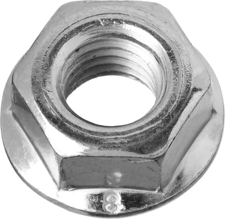 Гайка DIN 6923 с фланцем, M8, 6 шт, кл. пр. 8, оцинкованная, ЗУБР 303636-08 купить в Надыме