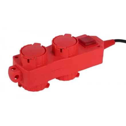 Удлинитель СВЕТОЗАР электрический с заземлением, выключатель, евро, 4 (2х2) гнезда, с крышками, 3м SV-55017-3 купить в Надыме