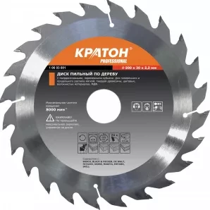 Диск пильный по дереву Кратон 185 х 30 х 2.2 мм 24T 1 06 02 036 купить в Надыме
