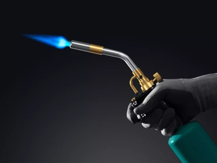 Blue Fire  KF-9000  горелка для МАПП / MAPP газа,  с пъезоподжигом,  на баллон c резьбовым соединением US 1, 2000°C 55510 купить в Надыме