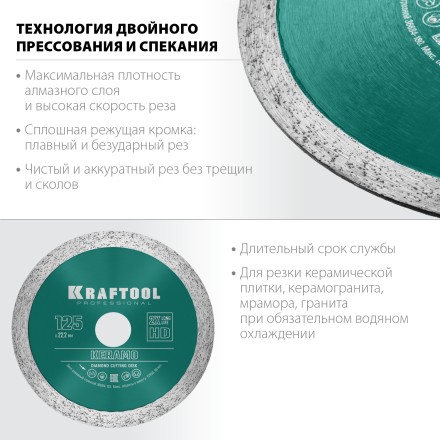 Диск алмазный отрезной для УШМ KERAMO 36684-125 купить в Надыме