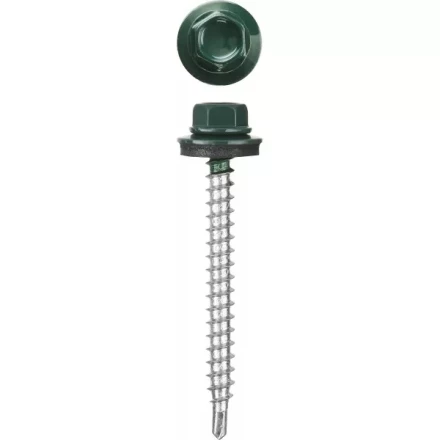 Саморезы СКМ кровельные, RAL 6005 зеленый насыщенный, 19 x 5.5 мм, 500 шт, для металлических конструкций, STAYER 30305-55-019-6005 купить в Надыме