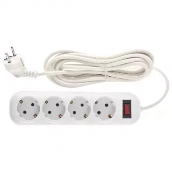 Удлинитель бытовой серия EF, с заземлением и выключателем, 4м, 4 розетки, 10A Stern 95777 купить в Надыме