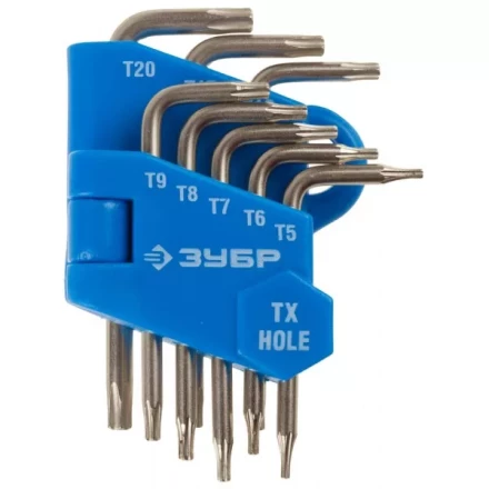 Набор ключей имбусовых ЗУБР"ЭКСПЕРТ"МИНИ для точных работ, Cr-V,TORX Т5-Т20, с отверстием,для защищенного крепежа,8шт 27477-H8 купить в Надыме