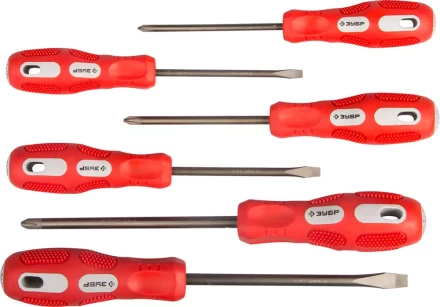 Набор отверток ЗУБР "МАСТЕР", хром-ванадиевая сталь, эргономичная трехкомпонентная рукоятка, 6шт 25235-H6 купить в Надыме