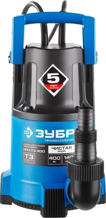 Насос ЗУБР "ПРОФЕССИОНАЛ" Т3 погружной дренажный для чистой воды (d пропускаемых частиц до 5мм), 400Вт, пропускная способность 140л/мин, напор 8,0м НПЧ-Т3-400 купить в Надыме