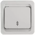 Выключатель СВЕТОЗАР "ГАММА" проходной одноклавишный, без подсветки, цвет белый, 10А/~250В SV-54137-W купить в Надыме