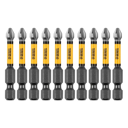 Бита IMPACT, PH2x50 мм, лазерная обработка шлица, сталь S2, 10 шт., Е 6,3 Denzel 11689 купить в Надыме