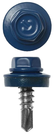 Саморезы ЗУБР "ПРОФЕССИОНАЛ" окраш., RAL 5005 синий насыщен., для крепл. кров. матер. к металл. констр., 5.5x25мм, 1800шт 4-300310-55-025-5005 купить в Надыме