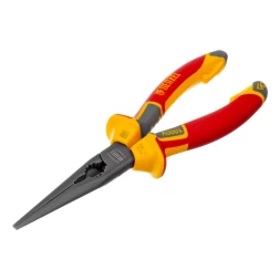 Длинногубцы прямые Denzel 17305, диэлектрические рукоятки до 1000 В, трехкомпонентные рукоятки, 205мм