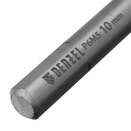 Сверло спиральное по металлу Denzel, 10 x 133 мм, Р6М5, Golden Tip, 718242 купить в Надыме