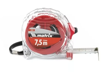 Рулетка 7,5 м х 25 мм MATRIX Crystal корпус из поликарбоната артикул 31074 купить в Надыме