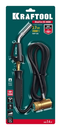 Blue Fire KS-8000  горелка для МАПП / MAPP газа,  с пъезоподжигом, на баллон c резьбовым соединением US 1, 2000°C 55512 купить в Надыме