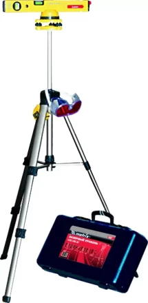 Уровень лазерный 400 мм 850 мм штатив 3 глазка (база 2 линзы очки) в пласт. боксе  MATRIX 35027 купить в Надыме