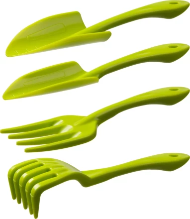 Набор садовый РОСТОК пластиковый, 4 предмета: Вилка, грабельки, 2 совка 421429-H4 купить в Надыме