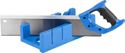 Стусло ЗУБР "ЭКСПЕРТ" пластиковое + ножовка с двухкомпонентной рукояткой, усиленный обушок, для заготовок до 105х55мм, 3 угла запила, ножовка 400мм 15397 купить в Надыме