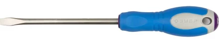 Отвертка ЗУБР, Cr-V сталь, трехкомпонентная рукоятка, цветовая индикация типа шлица, SL, 8,0x150мм 25251-8.0-150 купить в Надыме