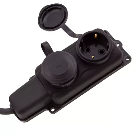 Удлинитель силовой 10 м, 16А, тип УХз16, КГ 3 x 1.5 мм, 2 розетки, Россия Сибртех 95881 купить в Надыме