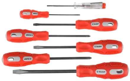 Набор отверток ЗУБР "МАСТЕР", хром-ванадиевая сталь, эргономичная трехкомпонентная рукоятка, 7шт 25235-H7 купить в Надыме