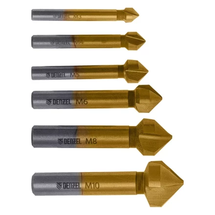 Набор зенковок Denzel 72313, HSS, M3-M10, 6 шт, металл. кейс купить в Надыме