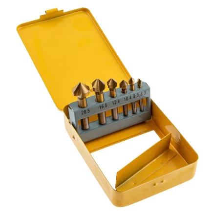 Набор зенковок Denzel 72313, HSS, M3-M10, 6 шт, металл. кейс купить в Надыме