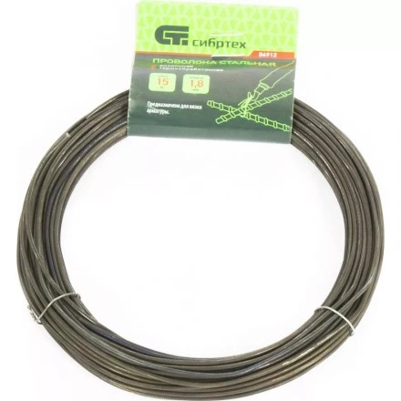 Проволока стальная 15 м вязальная термообработанная 1,8 мм Сибртех 84912 купить в Надыме