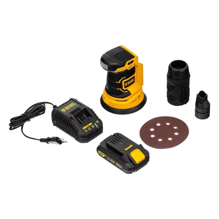 Машина шлифовальная эксцентриковая аккумуляторная Denzel 28470 COS-125, 18В Li-Ion купить в Надыме