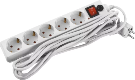 Сетевой фильтр STAYER "MASTER" электрический, 5 гнезд, макс. мощн. 2200 Вт, 5м 55066-5 купить в Надыме