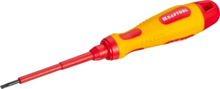 Отвертка KRAFTOOL, высоковольтная, Cr-Mo-V стержень, двухкомпонент. маслобензостойкая рукоятка, SL, 2,5х75мм 250083-2.5-075 купить в Надыме