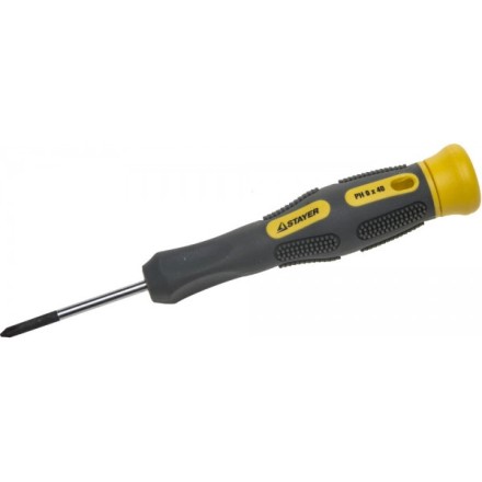 Отвертка STAYER &quot;PROFESSIONAL&quot; &quot;MAX-GRIP&quot; для точн работ, Cr-V, двухкомп рукоятка, магнит наконечник, PH №0x40мм 25826-0-040 G купить в Надыме
