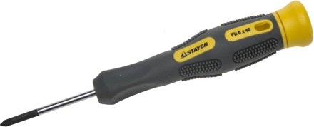 Отвертка STAYER &quot;PROFESSIONAL&quot; &quot;MAX-GRIP&quot; для точн работ, Cr-V, двухкомп рукоятка, магнит наконечник, PH №0x40мм 25826-0-040 G купить в Надыме