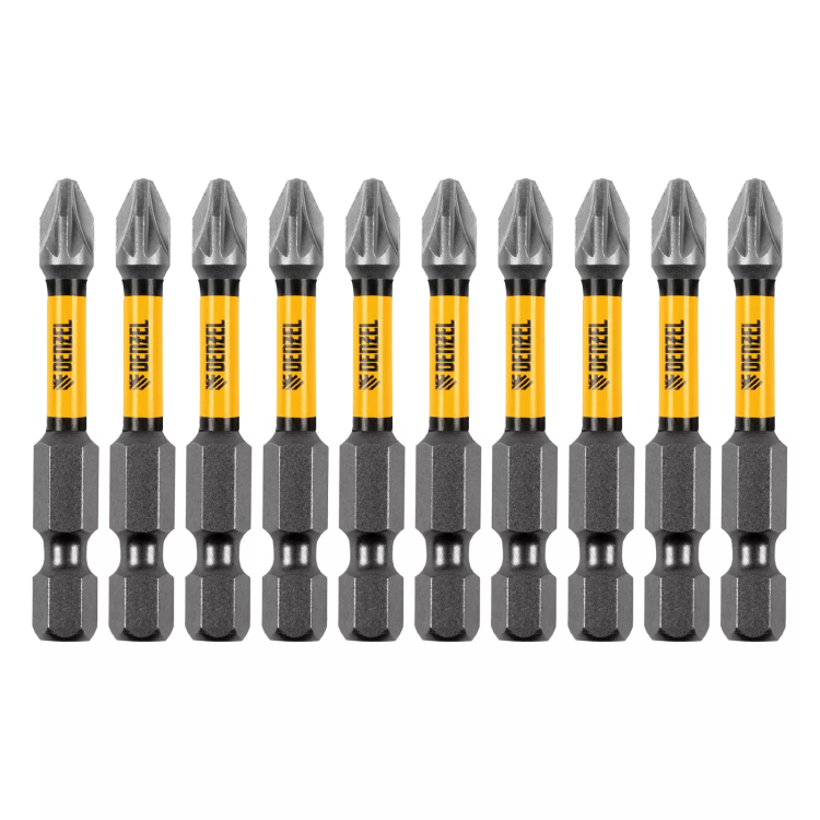 Бита IMPACT, PZ2x50 мм, лазерная обработка шлица, сталь S2, 10 шт., Е 6,3 Denzel 11692 купить в Надыме