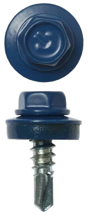 Саморезы ЗУБР "ПРОФЕССИОНАЛ" окраш., RAL 5005 синий насыщен., для крепл. кров. матер. к металл. констр., 5.5x19мм, 2500шт 4-300310-55-019-5005 купить в Надыме