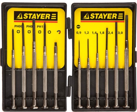STAYER &quot;MASTER&quot;. Набор: Отвертки часовые для особо точных работ, с цельнометаллическими рукоятками 2560-H11_z01 купить в Надыме