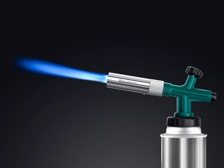 KG-1000 цельнометаллическая газовая горелка с пъезоподжигом, на баллон с цанговым соединением, 1450°C 55514 купить в Надыме