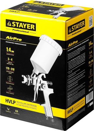 Краскопульт пневматический STAYER &quot;PROFESSIONAL&quot; AirPro, 1,4мм 06476-1.4 купить в Надыме