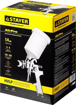 Краскопульт пневматический STAYER "PROFESSIONAL" AirPro, 1,4мм 06476-1.4 купить в Надыме