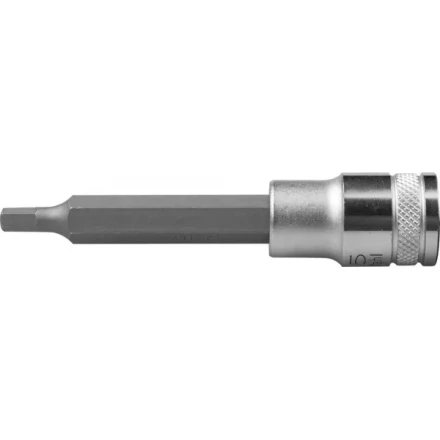 Торцовая бита-головка KRAFTOOL "INDUSTRIE QUALITAT", удлиненная, материал S2, HEX, сатинированная, 1/2", H5 27909-05_z01 купить в Надыме