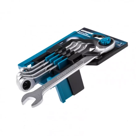 Набор ключей комбинированных трещоточных количество зубьев 100 СRV 5 шт 8- 17 мм Gross 14858 купить в Надыме