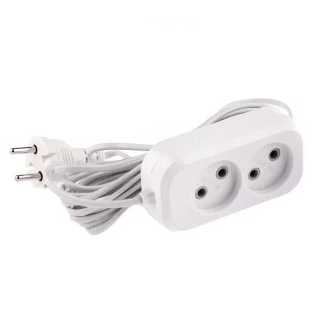 Удлинитель бытовой без заземления 5 м 2 розетки 6 А серия УХ6 Denzel 95922 купить в Надыме