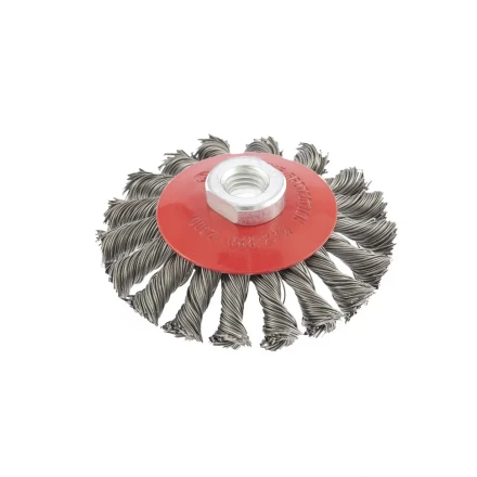 Щетка для УШМ 100 мм М14 "тарелка" крученая проволока 0,5 мм MATRIX 74609 купить в Надыме