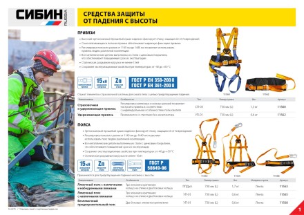 Лямочный пояс СИБИН тип ППВА, материал стропа - лента, с наплечными лямками 11565 купить в Надыме