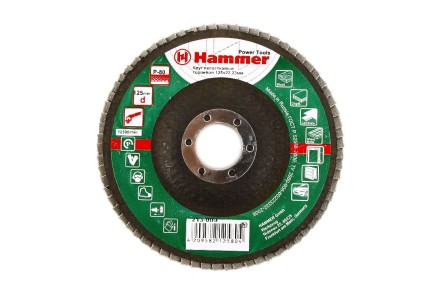 Круг Лепестковый Торцевой (КЛТ) HAMMER КЛТ 1 Ф125х22 Р80 213-009 купить в Надыме
