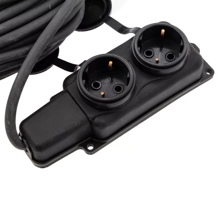 Удлинитель силовой 20 м, 16А, тип УХз16, КГ 3 x 1.5 мм, 2 розетки, Россия Сибртех 95882 купить в Надыме