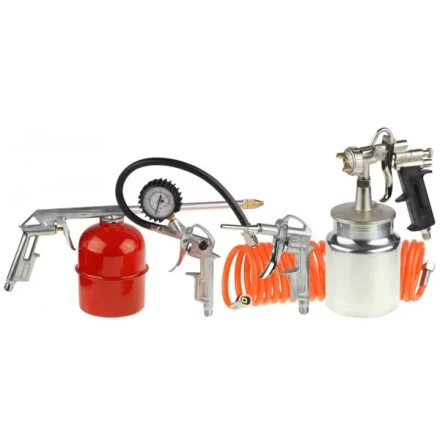 Набор пневматический STAYER "MASTER" универсальный: краскораспылитель с нижним бачком, пистолеты, пневмошланг, 5 предм 06487-H5 купить в Надыме