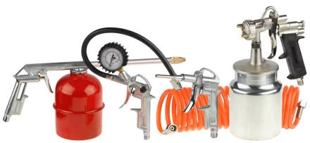 Набор пневматический STAYER "MASTER" универсальный: краскораспылитель с нижним бачком, пистолеты, пневмошланг, 5 предм 06487-H5 купить в Надыме