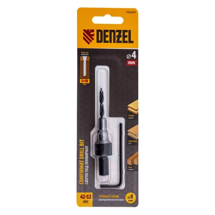 Сверло-зенкер под конфирмат, 4 мм, Denzel 704204 купить в Надыме