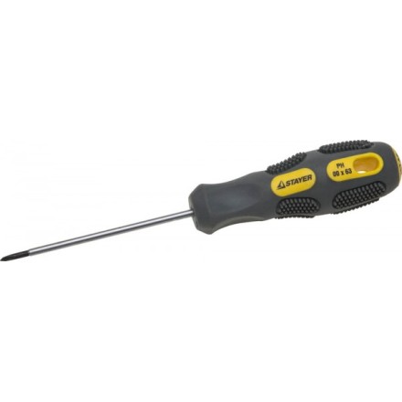 Отвертка STAYER &quot;PROFESSIONAL&quot; &quot;MAX-GRIP&quot; слесарная, Cr-V, намагниченная, PH №00х63мм 2582-00-063 G купить в Надыме